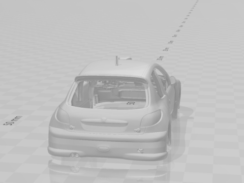 Peugeot 206 rally Model do druku 3D