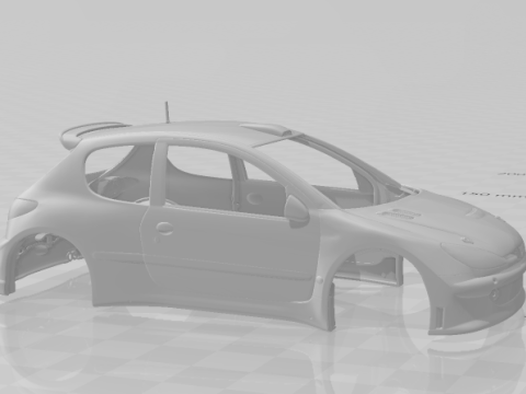 Peugeot 206 rally Model do druku 3D