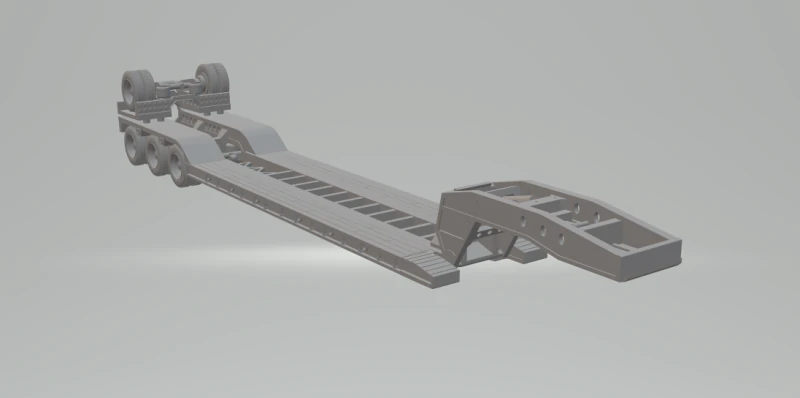 Trailer transport lowboy 3D Print Model .c4d .max .obj .3ds .fbx .stl .blend 