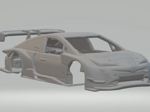 टोयोटा प्रियस रेस कार 3D प्रिंट मॉडल