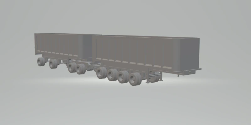 Double trailer dumper eua 3D Print Model .c4d .max .obj .3ds .fbx .stl .blend
