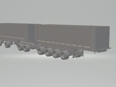 Double trailer dumper eua 3D Print Model