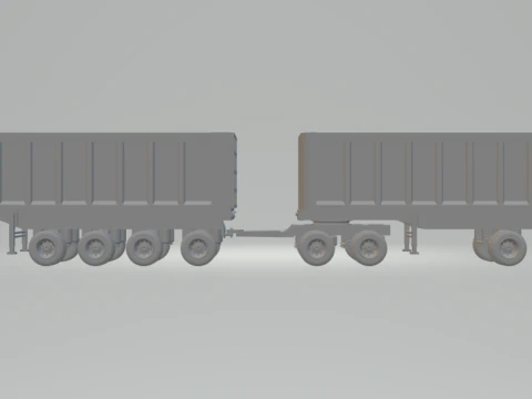 Double trailer dumper eua 3D Print Model