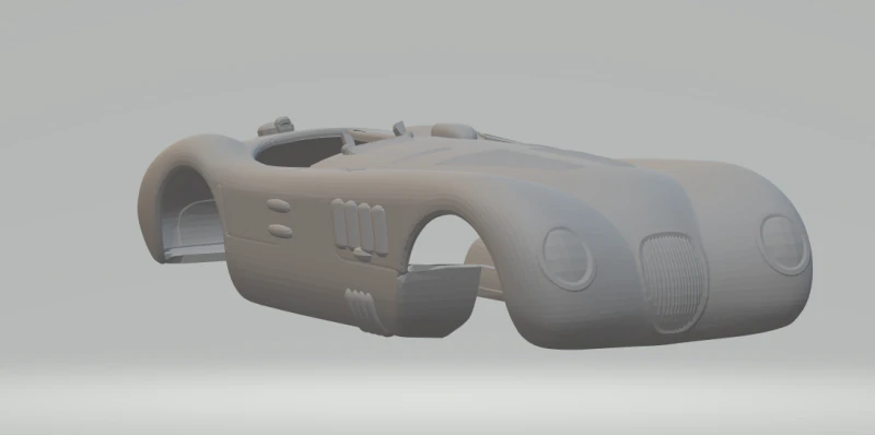 Jaguar c type race car 3D Print Model .c4d .max .obj .3ds .fbx .stl .blend
