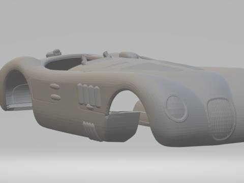 Jaguar c type race car 3Dプリントモデル