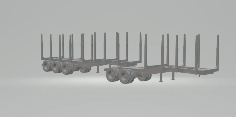 Double Trailer timber eua 3D Print Model .c4d .max .obj .3ds .fbx .stl .blend 