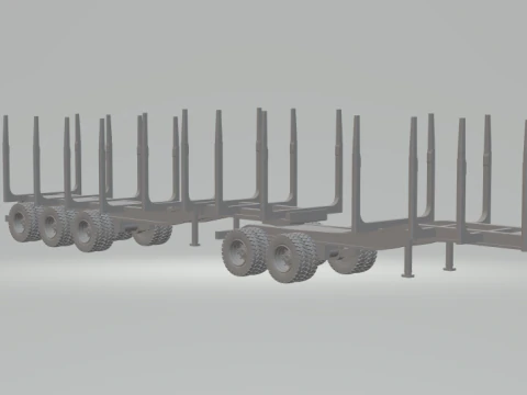 Remolque doble madera eua Modelo de impresión 3D