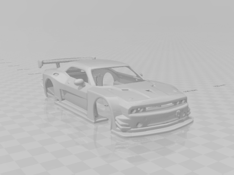 Dodge Challenger race car Modèles 3D en vedette