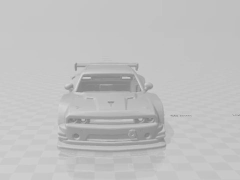 Dodge Challenger race car 3D Print Model