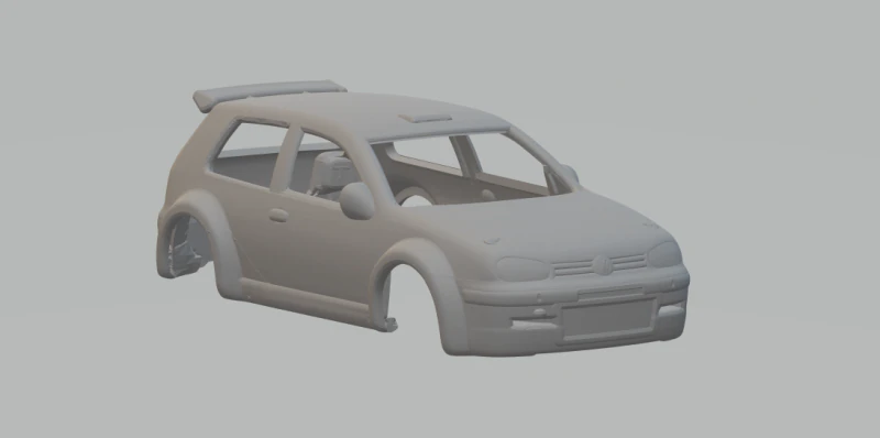 Volkswagen golf mk4 3D Print Model .c4d .max .obj .3ds .fbx .stl .blend