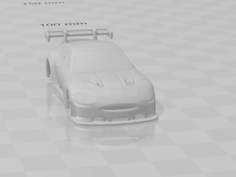 Jaguar gt race car closed 3D Print Model