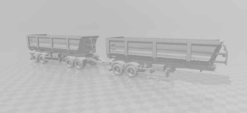 Dumper trailer double brazil Modello di stampa 3D .c4d .max .obj .3ds .fbx .stl .blend 