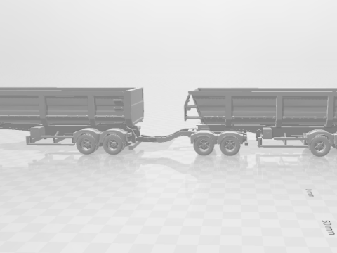 Dumper trailer double brazil Modello di stampa 3D