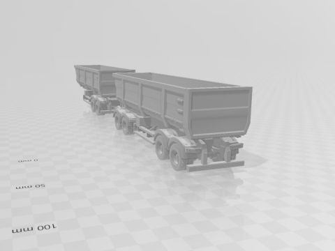 Dumper trailer double brazil Modello di stampa 3D