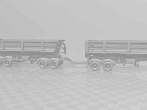Dumper trailer double brazil Modello di stampa 3D