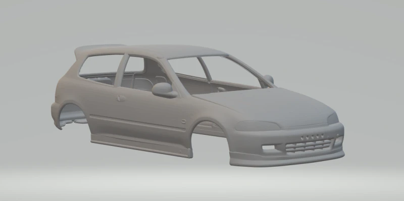 Honda civic hatch 3D Print Model .c4d .max .obj .3ds .fbx .stl .blend
