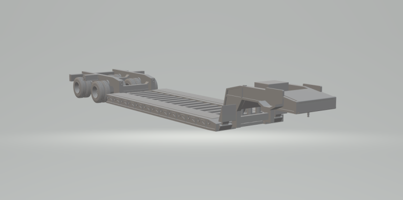 Trailer flateb transport heavy machine 3D Print Model .c4d .max .obj .3ds .fbx .stl .blend