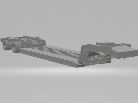 Trailer flateb transport heavy machine 3D Print Model