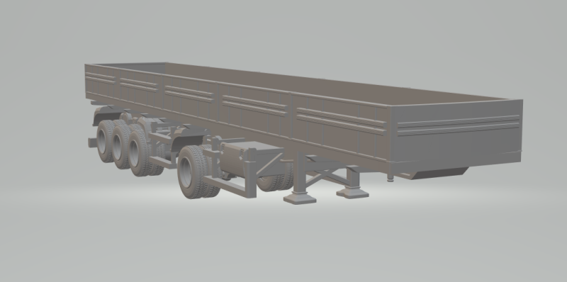 Trailer brazil 4axles 3Dプリントモデル .c4d .max .obj .3ds .fbx .stl .blend 