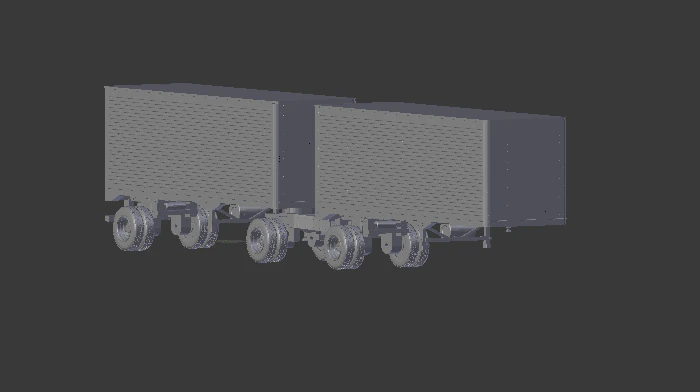 Double traile box 3D Print Model .c4d .max .obj .3ds .fbx .stl .blend 
