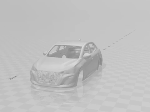 Peugeot 208 3D Print Model