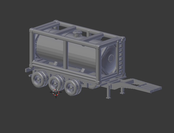 Container flatbed trailer 3D-Druckmodell .c4d .max .obj .3ds .fbx .stl .blend 