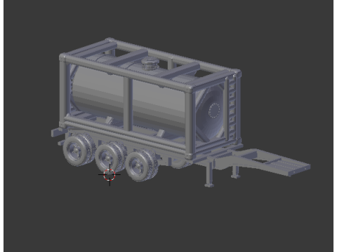 Container flatbed trailer 3D Print Model