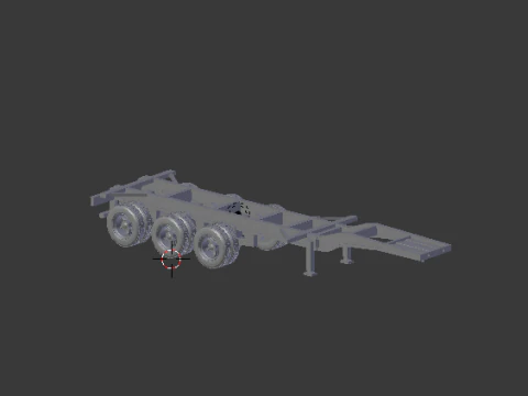 Container flatbed trailer 3D Print Model