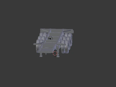 Container flatbed trailer 3D Print Model