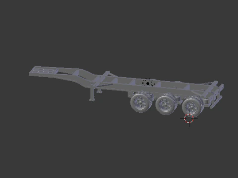 Container flatbed trailer 3D Print Model