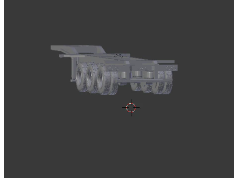 Container flatbed trailer 3D Print Model
