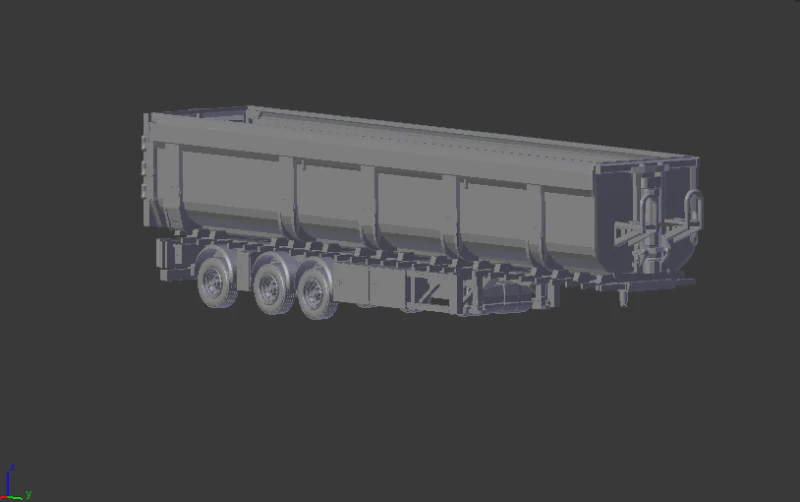 Trailer dumper euro 3D Print Model .c4d .max .obj .3ds .fbx .stl .blend 