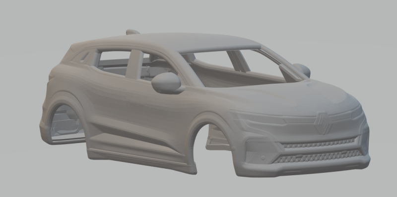 Renault e- megane 3D Print Model .c4d .max .obj .3ds .fbx .stl .blend 