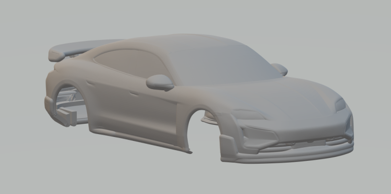 Porsche Taycan Turbo GT closed 3D Print Model .c4d .max .obj .3ds .fbx .stl .blend