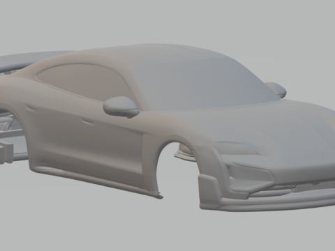 Porsche Taycan Turbo GT closed 3D Print Model