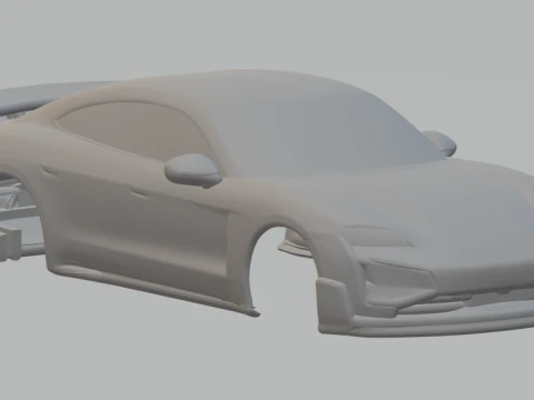 Porsche Taycan Turbo GT closed 3D Print Model