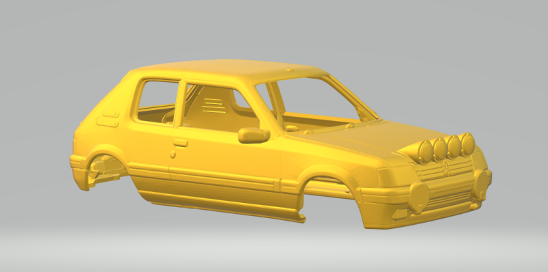 Peugeot 205 rally Model Cetak 3D .c4d .max .obj .3ds .fbx .stl .blend