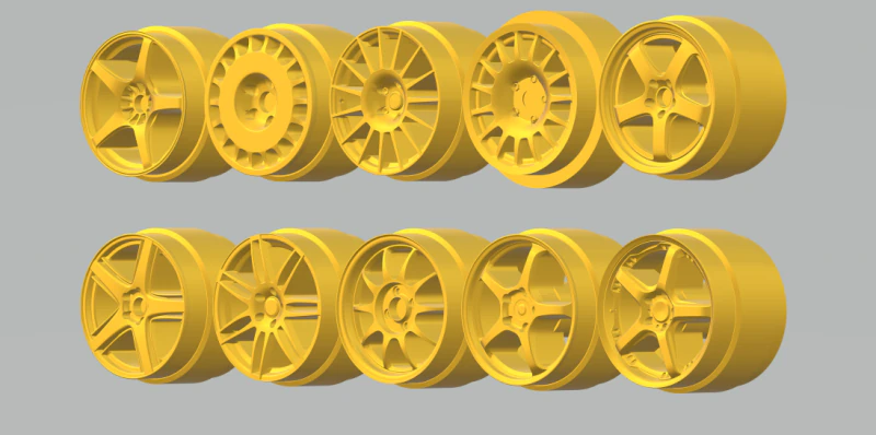 Pack wheels slotcar 1-32 3D Print Model .c4d .max .obj .3ds .fbx .stl .blend