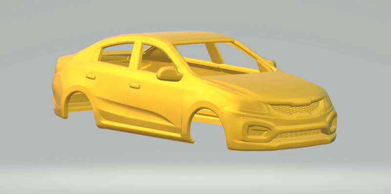 Kia rio sedan 3D Print Model .c4d .max .obj .3ds .fbx .stl .blend 