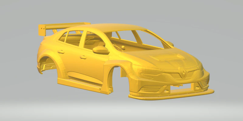 Renault megane race car 3D Print Model .c4d .max .obj .3ds .fbx .stl .blend