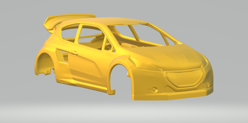 Peugeot 208 rally 3D Print Model .c4d .max .obj .3ds .fbx .stl .blend 