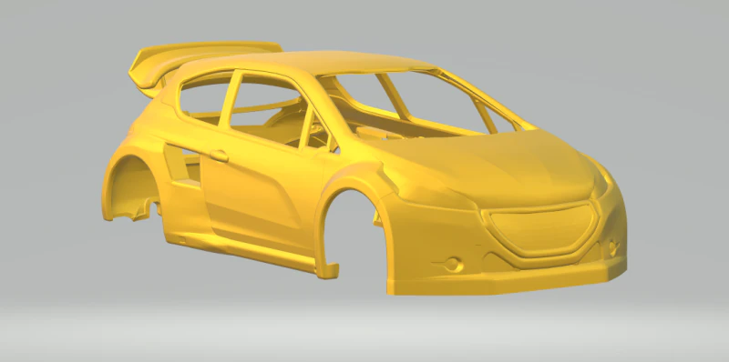 Peugeot 208 rally 3D Print Model .c4d .max .obj .3ds .fbx .stl .blend 