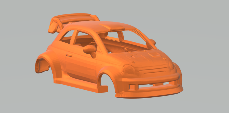 Abarth 500 3D Druckmodell .c4d .max .obj .3ds .fbx .stl .blend 