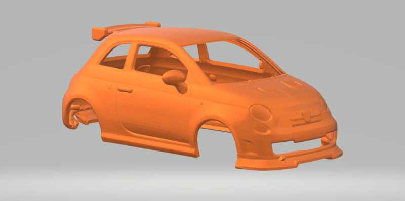Abarth 500 Model Cetak 3D .c4d .max .obj .3ds .fbx .stl .blend 