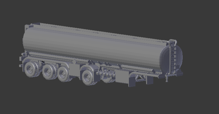 Trailer truck tank usa 3D printmodel .c4d .max .obj .3ds .fbx .stl .blend 