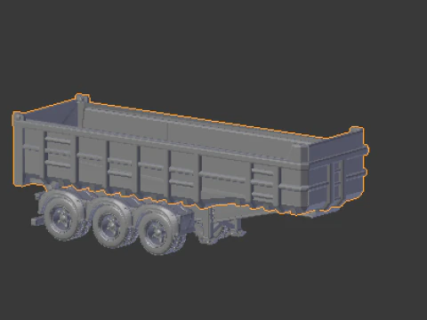 拖车自卸车br 3D 打印模型