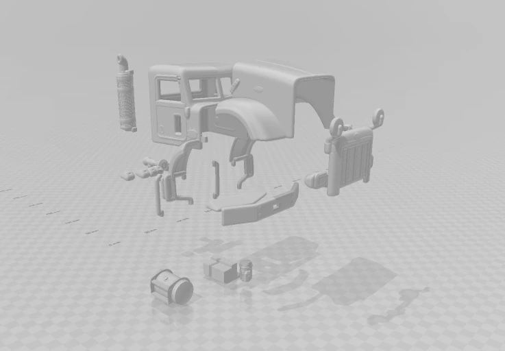 Peterbilt 357 DayCab Chassis 06 3D Print Model .c4d .max .obj .3ds .fbx .stl .blend 