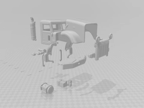 Peterbilt 357 DayCab Chasis 06 Modelo de impresión 3D