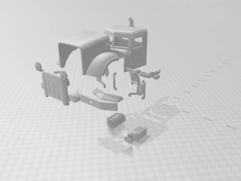 Peterbilt 357 DayCab Chassis 06 3D Print Model
