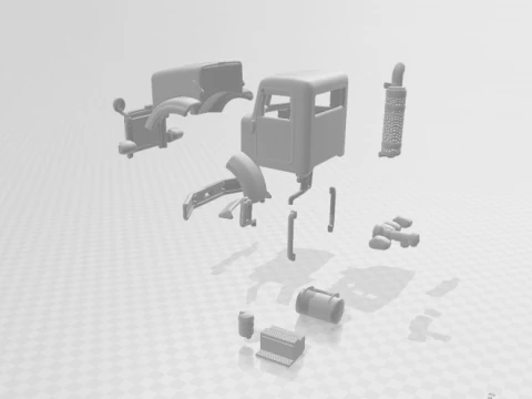 Peterbilt 357 DayCab Chassis 06 3D Print Model